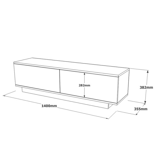 Έπιπλο τηλεόρασης Zoeva  γκρι cemento 140x35,5x38εκ Model: 176-000013