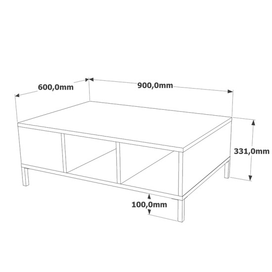 Τραπέζι σαλονιού Kermit  ανθρακί-καρυδί 90x60x33εκ Model: 176-000018