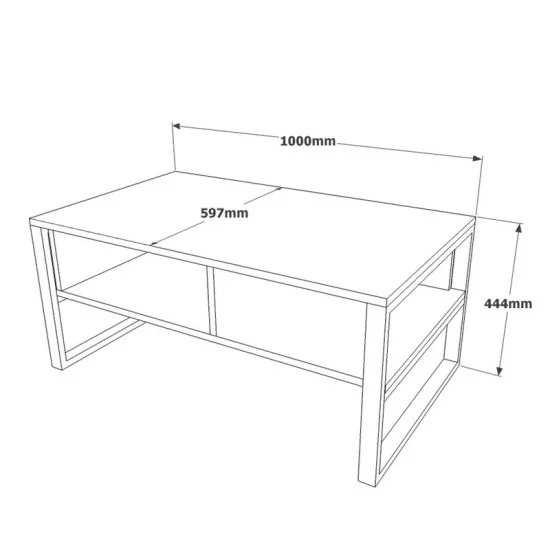 Τραπέζι σαλονιού Honora ανθρακί antique-μαύρο 100x60x44.5εκ Τραπέζι σαλονιού Honora ανθρακί antique-μαύρο 100x60x44.5εκ