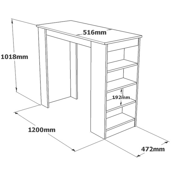 Τραπέζι μπαρ Riff  λευκό-sonoma 120x51.5x101.5εκ Model: 176-000052