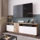 Έπιπλο τηλεόρασης Elana sonoma-λευκό 150x29.5x46.3εκ Έπιπλο τηλεόρασης Elana sonoma-λευκό 150x29.5x46.3εκ