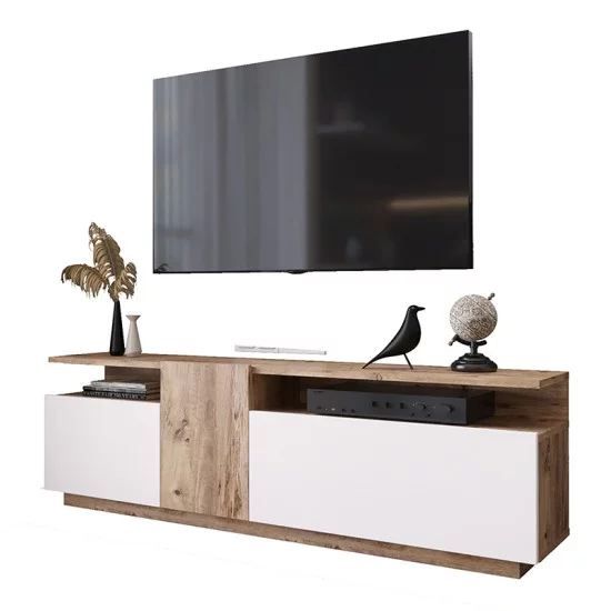Έπιπλο τηλεόρασης Elana sonoma-λευκό 150x29.5x46.3εκ Έπιπλο τηλεόρασης Elana sonoma-λευκό 150x29.5x46.3εκ