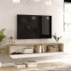 Έπιπλο τηλεόρασης επιτοίχιο Dello  λευκό-oak 180x31.6x29.6εκ