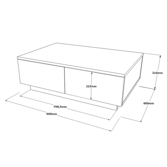 Τραπέζι σαλονιού Thunder  ανθρακί antique-γκρι antique 90x60x31.5εκ