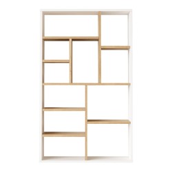 Βιβλιοθήκη Boteca 10θέσεων  σε φυσική-λευκή απόχρωση 75x22x123.6εκ