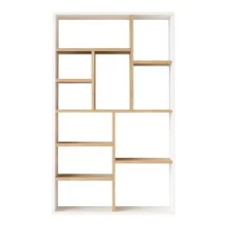 Βιβλιοθήκη Boteca 10θέσεων  σε φυσική-λευκή απόχρωση 75x22x123.6εκ