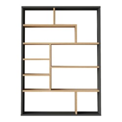 Βιβλιοθήκη Decora  σε φυσική-ανθρακί απόχρωση 90x22x123.6εκ