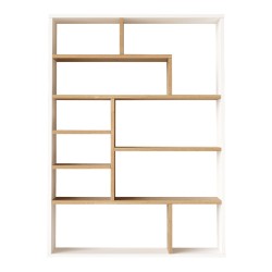 Βιβλιοθήκη Decora  σε φυσικό-λευκό απόχρωση 90x22x123.6εκ