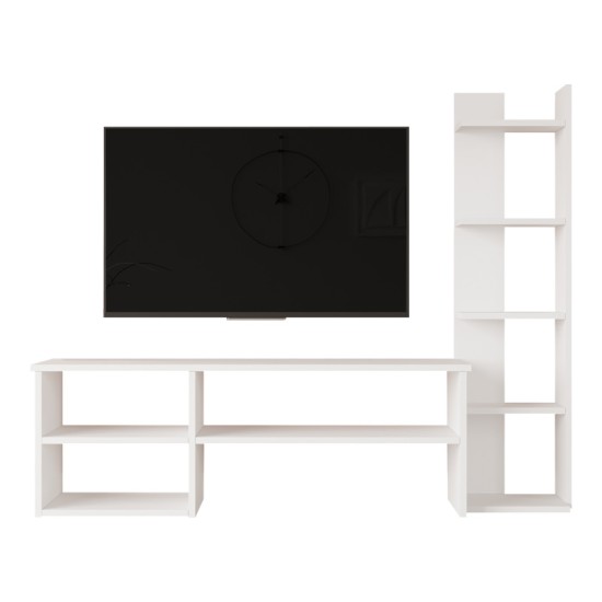 Σύνθετο σαλονιού Perla σε λευκή απόχρωση 120x29.5x41,8εκ Σύνθετο σαλονιού Perla σε λευκή απόχρωση 120x29.5x41,8εκ