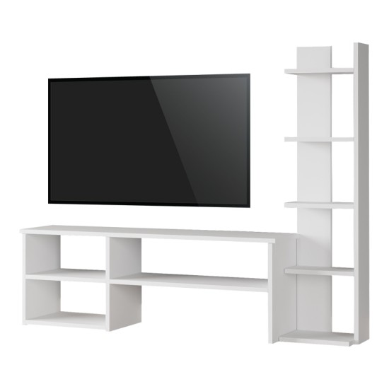 Σύνθετο σαλονιού Perla σε λευκή απόχρωση 120x29.5x41,8εκ Σύνθετο σαλονιού Perla σε λευκή απόχρωση 120x29.5x41,8εκ