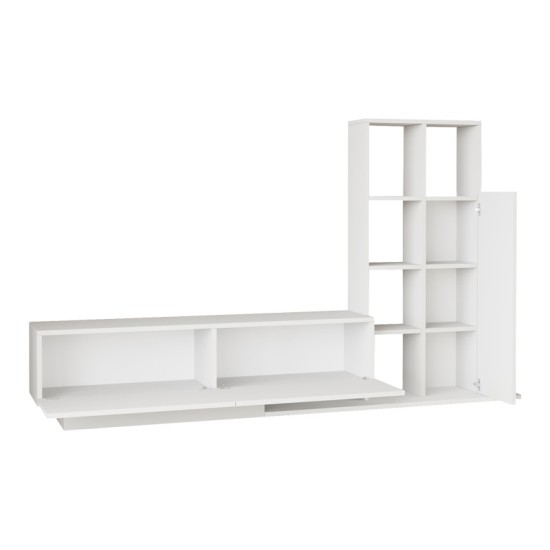 Σύνθετο σαλονιού Damon σε λευκή απόχρωση 140x29.5x39.5εκ Σύνθετο σαλονιού Damon σε λευκή απόχρωση 140x29.5x39.5εκ