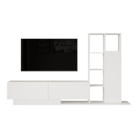 Σύνθετο σαλονιού Damon σε λευκή απόχρωση 140x29.5x39.5εκ Σύνθετο σαλονιού Damon σε λευκή απόχρωση 140x29.5x39.5εκ