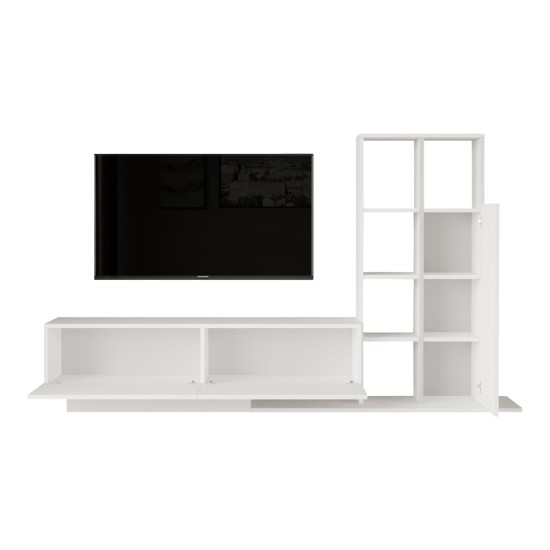 Σύνθετο σαλονιού Damon σε λευκή απόχρωση 140x29.5x39.5εκ Σύνθετο σαλονιού Damon σε λευκή απόχρωση 140x29.5x39.5εκ