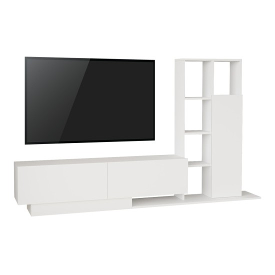 Σύνθετο σαλονιού Damon σε λευκή απόχρωση 140x29.5x39.5εκ Σύνθετο σαλονιού Damon σε λευκή απόχρωση 140x29.5x39.5εκ