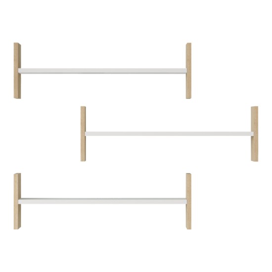 Ραφιέρα τοίχου Mento  λευκό με oak 75,6x14,5x23,6εκ