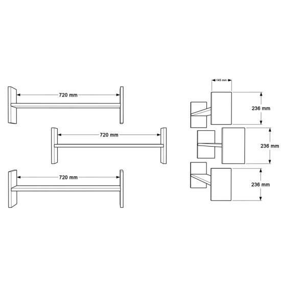 Ραφιέρα τοίχου Mento  λευκό με oak 75,6x14,5x23,6εκ
