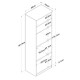 Ραφιέρα επιδαπέδια Rowan pakoworld λευκό-καρυδί 60x42x182εκ Model: 182-000013