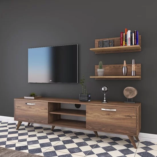 Σύνθετο σαλονιού Jasmine καρυδί 180x35x48.5εκ Σύνθετο σαλονιού Jasmine καρυδί 180x35x48.5εκ