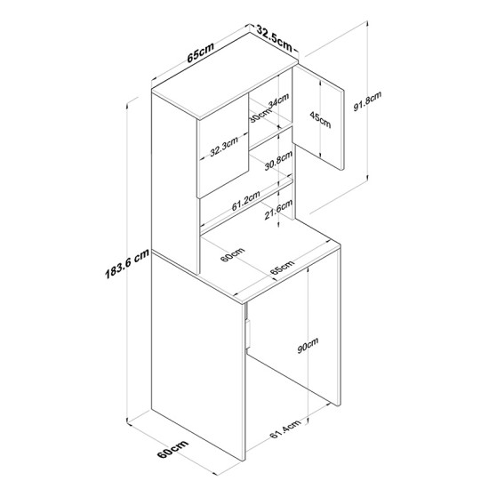 Σετ μπάνιου Rasmus pakoworld ανθρακί-φυσικό 65x60x183.6εκ. Model: 182-000051