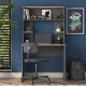 Γραφείο με ραφιέρα Goldie pakoworld ανθρακί-φυσικό 90x45x155.60εκ Model: 182-000052
