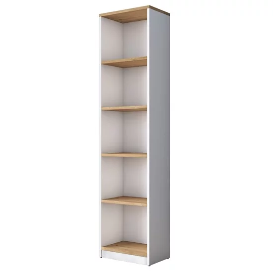 Γραφείο με βιβλιοθήκη Goldie  λευκό-φυσικό 160x50x161.8εκ