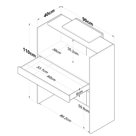 Γραφείο reception Zowel με led μελαμίνης φυσικό-ανθρακί 90x40x110εκ Γραφείο reception Zowel με led μελαμίνης φυσικό-ανθρακί 90x40x110εκ