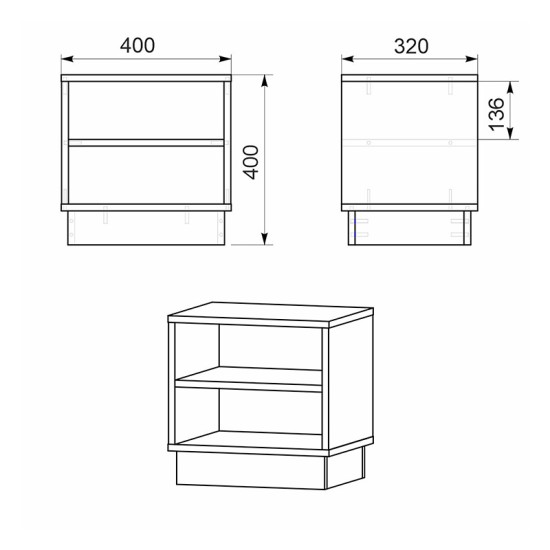 Κομοδίνο Mason  sonoma-λευκό 40x32x40εκ Model: 184-000001