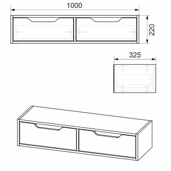 Κονσόλα-τουαλέτα Alberto  κρεμαστή wenge 100x32.5x22εκ Model: 184-000020