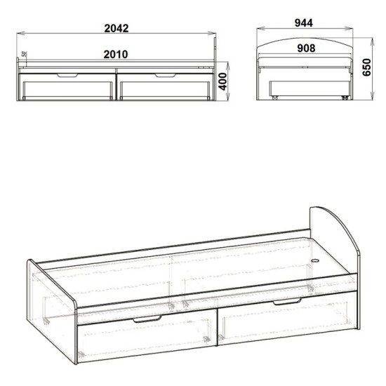 Κρεβάτι Regan  λευκό αποθηκευτικός χώρος 90x200εκ Model: 184-000075