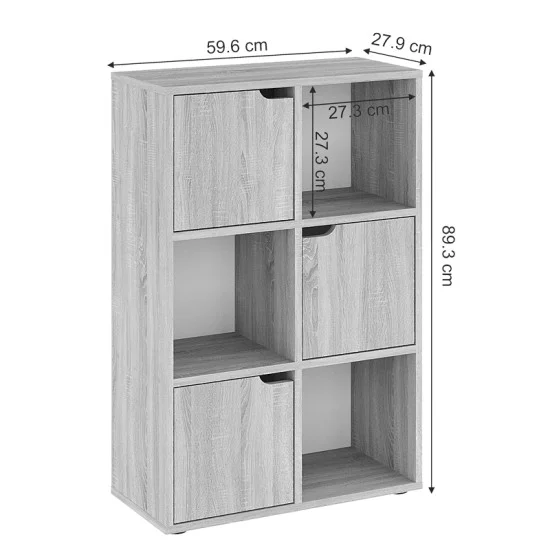 Βιβλιοθήκη Bookel  μελαμίνης σε sonoma απόχρωση 59.5x27.5x89εκ