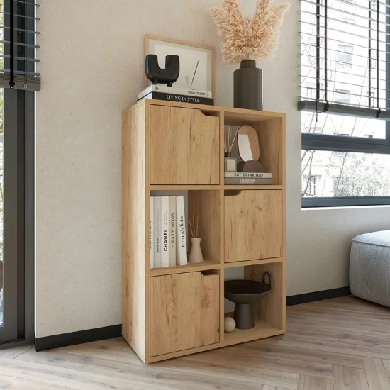 Βιβλιοθήκη Bookel μελαμίνης σε oak απόχρωση 59.5x27.5x89εκ Βιβλιοθήκη Bookel μελαμίνης σε oak απόχρωση 59.5x27.5x89εκ