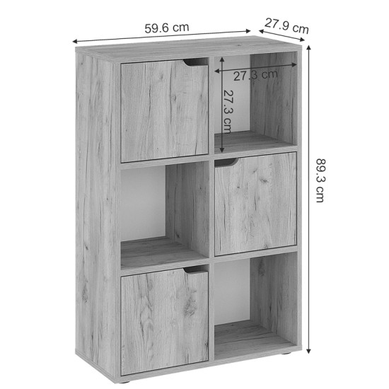 Βιβλιοθήκη Bookel  μελαμίνης σε oak απόχρωση 59.5x27.5x89εκ Model: 184-000102