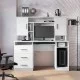 Γραφείο εργασίας Keldra με συρτάρια και ντουλάπια σε λευκή απόχρωση 140x59.8x142.2εκ Γραφείο εργασίας Keldra με συρτάρια και ντουλάπια σε λευκή απόχρωση 140x59.8x142.2εκ