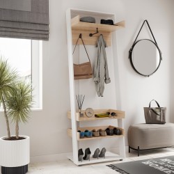 Έπιπλο εισόδου Sciove  σε λευκή-φυσική απόχρωση 70x40x200εκ