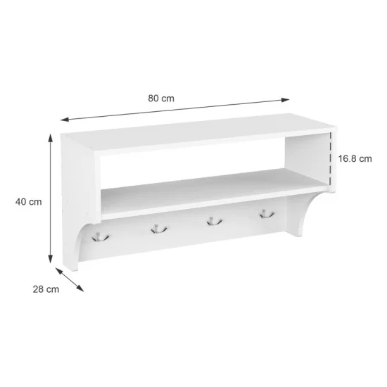 Κρεμάστρα Crosta  σε λευκή απόχρωση 80x28x40εκ