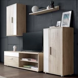 Σύνθετο σαλονιού Zafira  sonoma-λευκό 190x35x190εκ