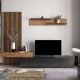 Σύνθετο σαλονιού Litende μαύρο-sonoma μελαμίνης 249.5x42x199.5εκ Σύνθετο σαλονιού Litende μαύρο-sonoma μελαμίνης 249.5x42x199.5εκ