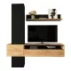 Σύνθετο σαλονιού Wendy  σε oak-μαύρη απόχρωση 195.1x37.3x219.1εκ