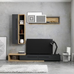 Σύνθετο σαλονιού Calvados  σε oak-ανθρακί απόχρωση