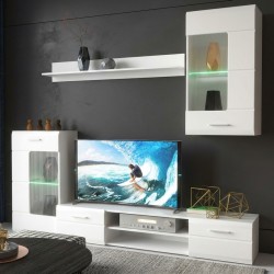 Σύνθετο σαλονιού Saleto  λευκό 230.2x39.6x202.4εκ