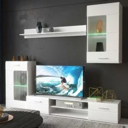 Σύνθετο σαλονιού Saleto  λευκό 230.2x39.6x202.4εκ