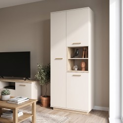Ντουλάπα στήλη Norda  κρεμ με oak 199,5x40x80εκ
