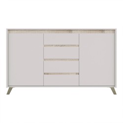 Μπουφές Belka  κρεμ με oak 155x45x93,7εκ