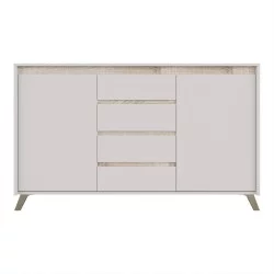 Μπουφές Belka  κρεμ με oak 155x45x93,7εκ