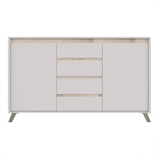 Μπουφές Belka  κρεμ με oak 155x45x93,7εκ