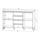 Μπουφές Belka  κρεμ με oak 155x45x93,7εκ