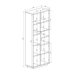 Σύνθετο σαλονιού Norda  κρεμ με oak 187x40x58,4εκ