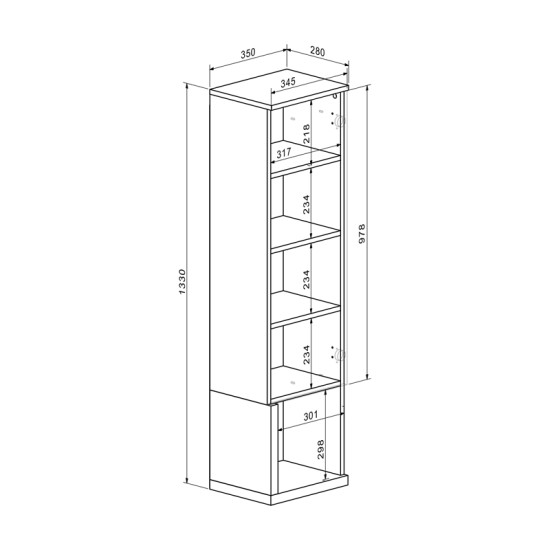 Σύνθετο σαλονιού Norda  κρεμ με oak 187x40x58,4εκ