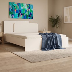 Κρεβάτι διπλό Lucabel  κρεμ 160x200εκ