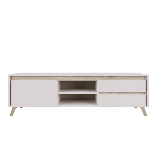 Σύνθετο σαλονιού Belka  κρεμ με oak 210,6x45x152,6εκ